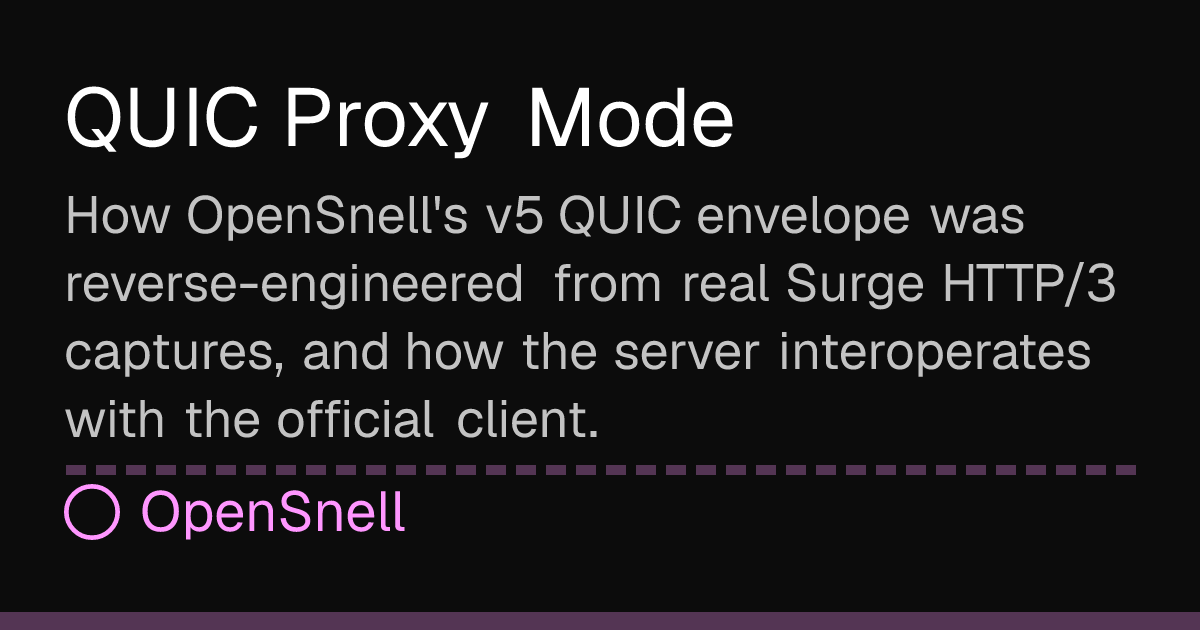 QUIC Proxy Mode | OpenSnell